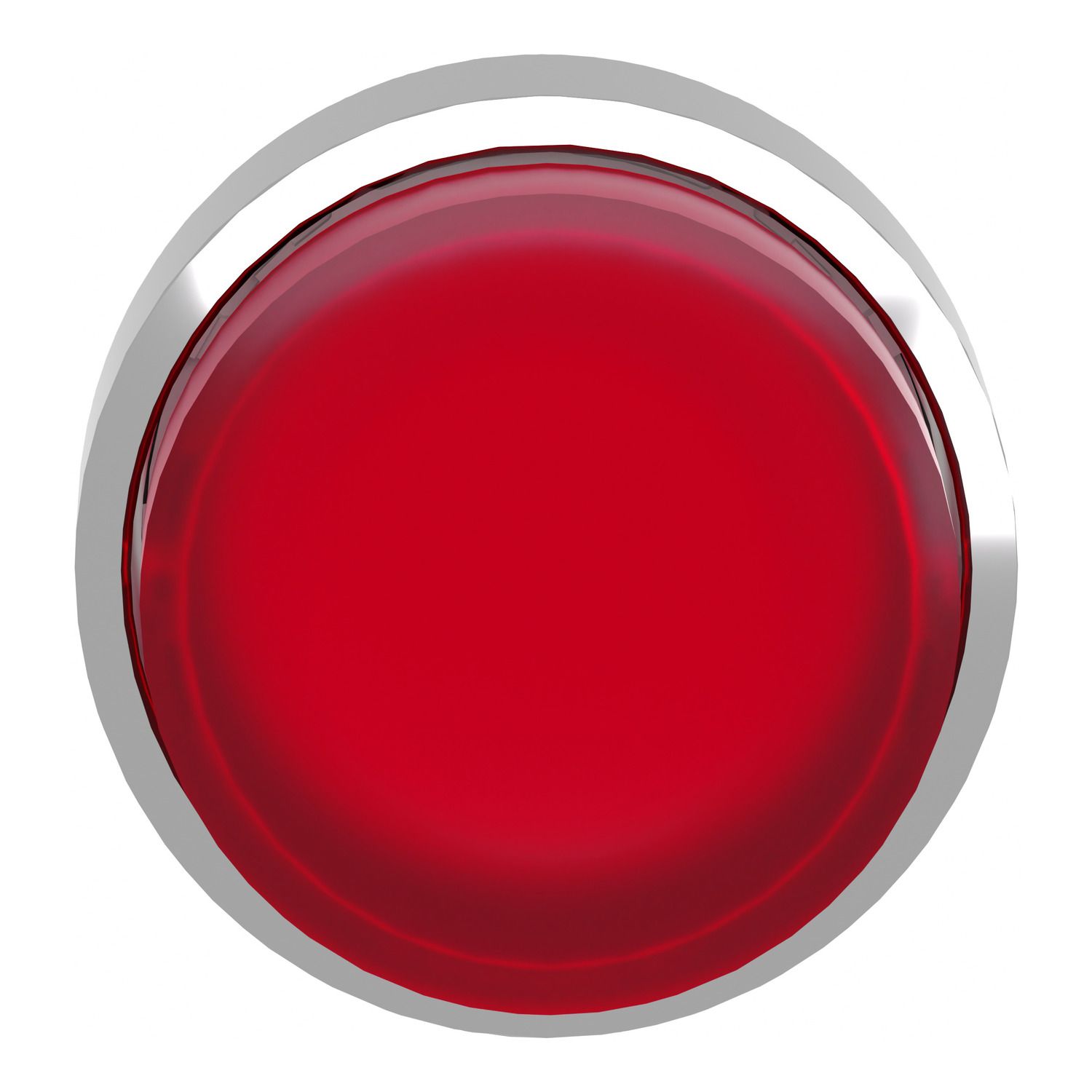 Picture of Head for illuminated push button, Harmony XB4, metal, red projecting, 22mm, push push, universal LED, unmarked