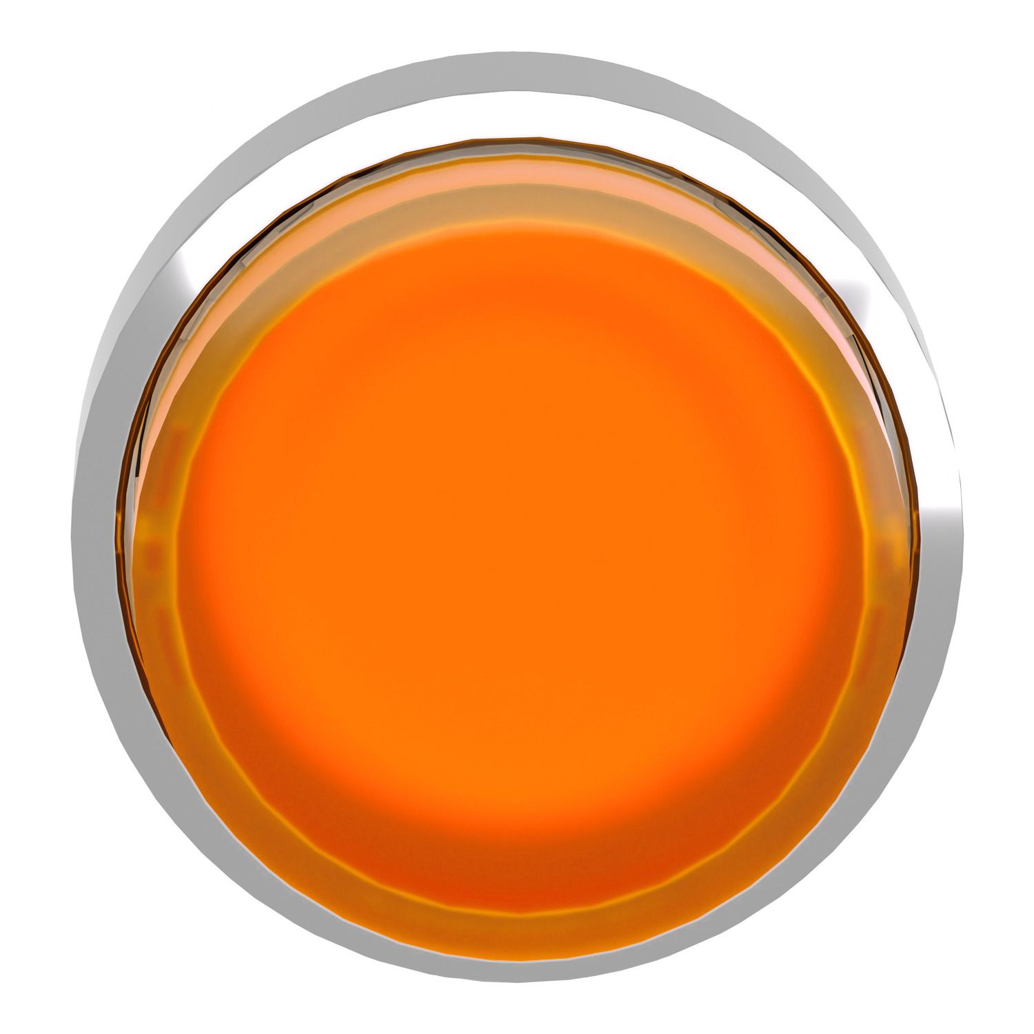 Picture of Head for illuminated push button, Harmony XB4, metal, orange projecting, 22mm, push push, universal LED, unmarked