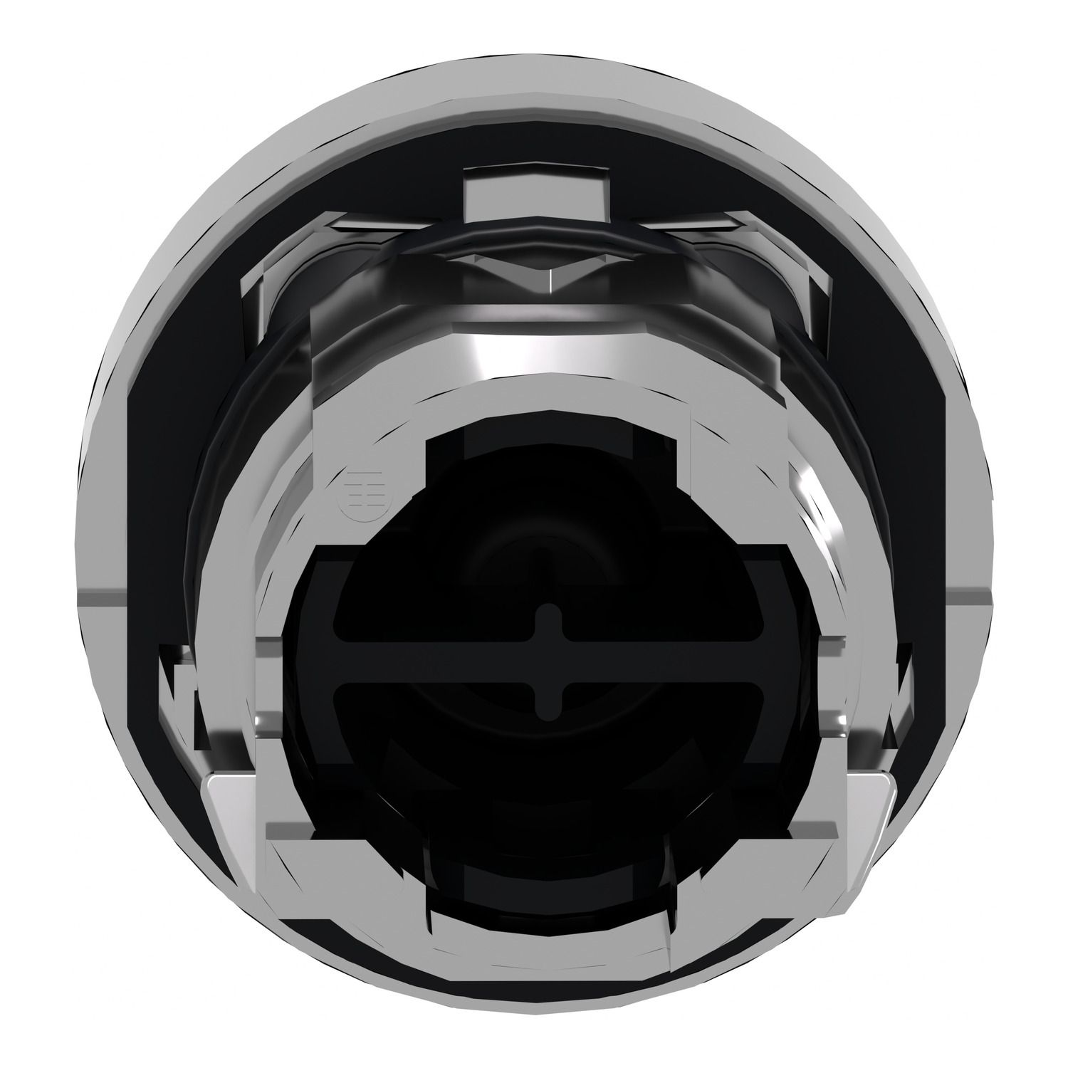 Picture of Head for non illuminated push button, Harmony XB4, metal, red, flush, 22mm, push push, unmarked