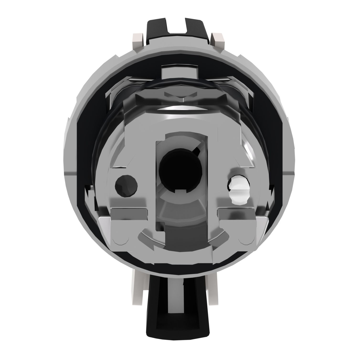 Picture of Selector switch head, Harmony XB4, metal, black, 22mm, long handle, 2 positions, stay put, padlockable on the left or on the right