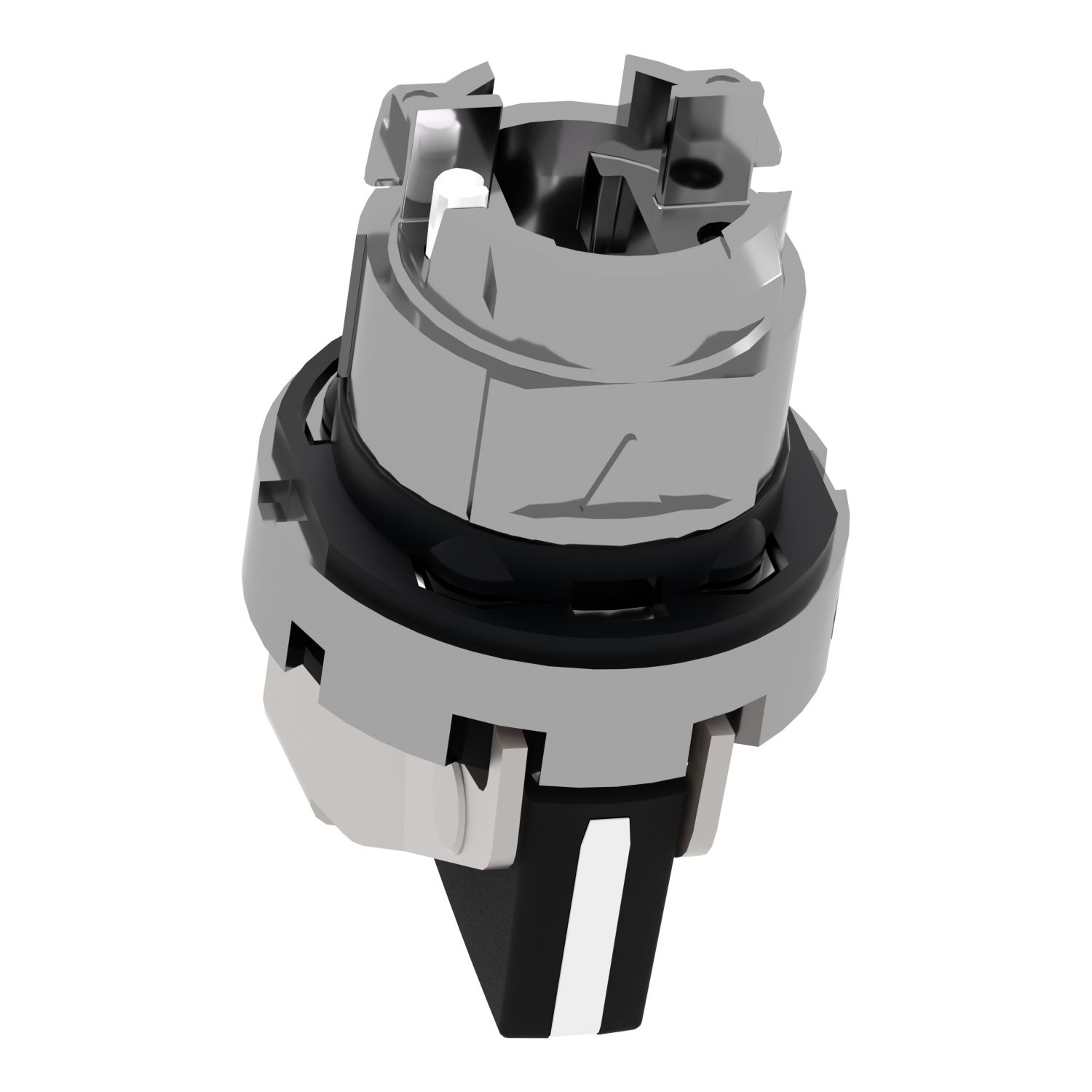 Picture of Selector switch head, Harmony XB4, metal, black, 22mm, long handle, 2 positions, stay put, padlockable on the left or on the right