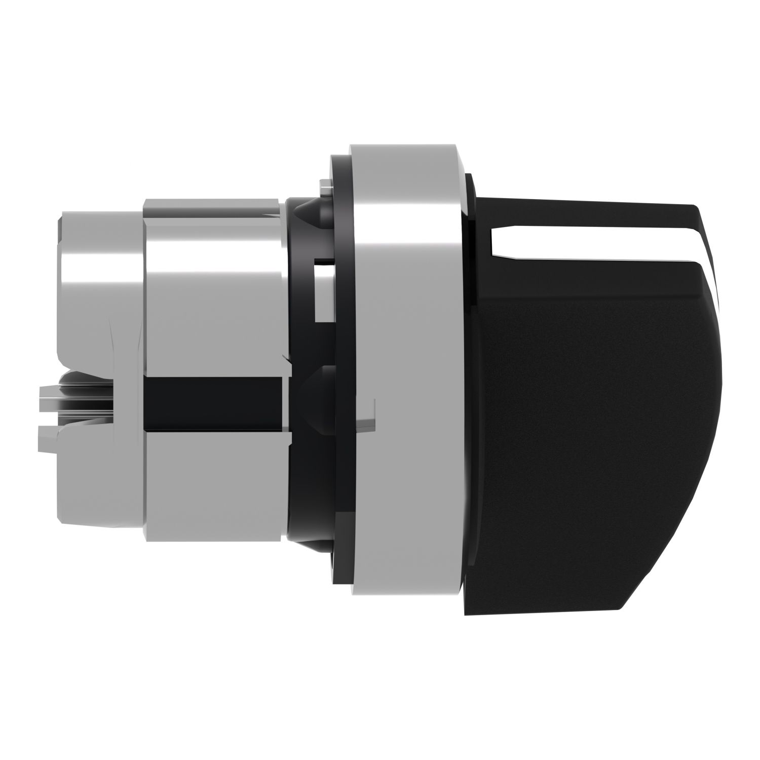 Picture of Selector switch head, Harmony XB4, metal, black, 22mm, long handle, 2 positions, spring return right to left