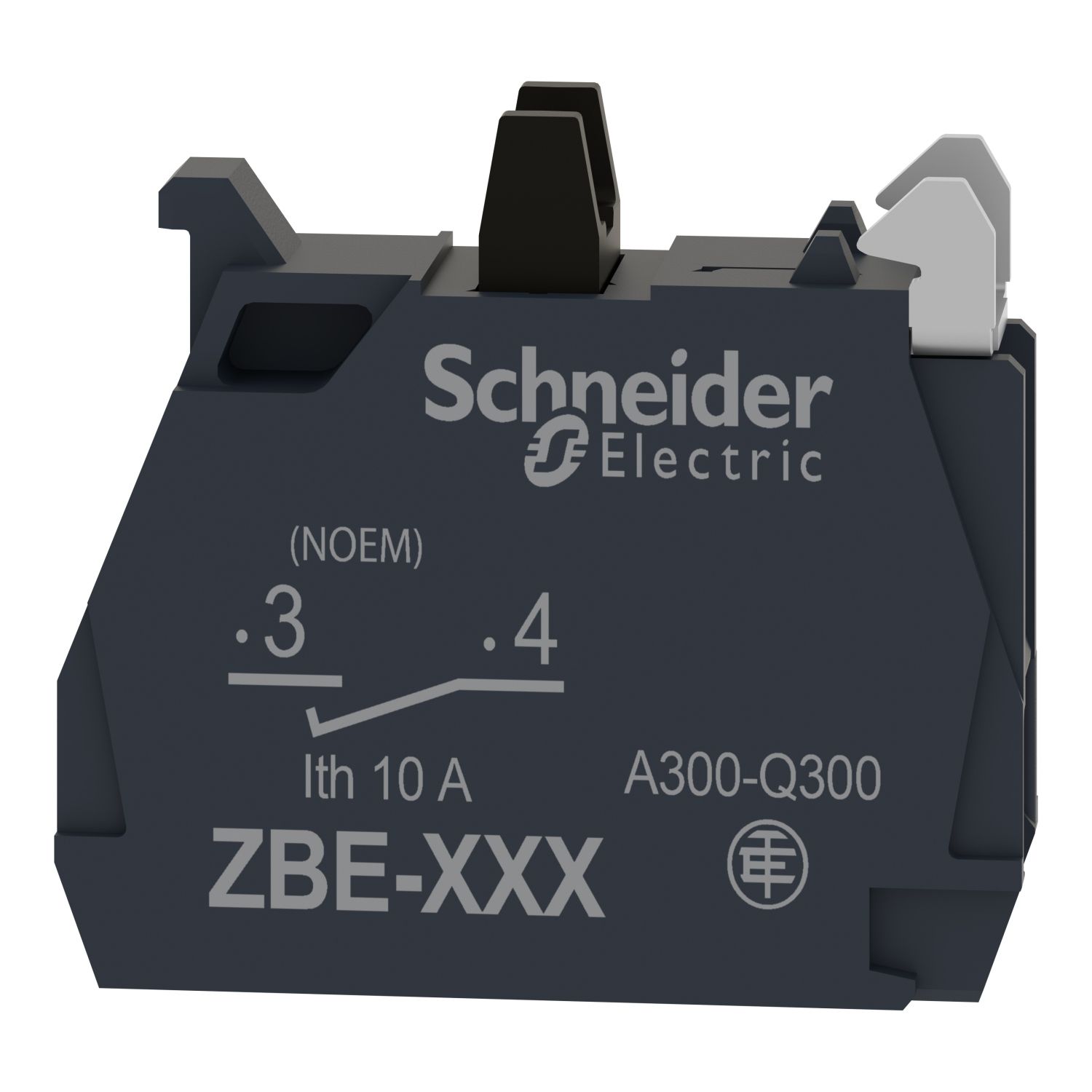 Picture of Single contact block, Harmony XB4, silver alloy, gold flashed, screw clamp terminal, 1NO