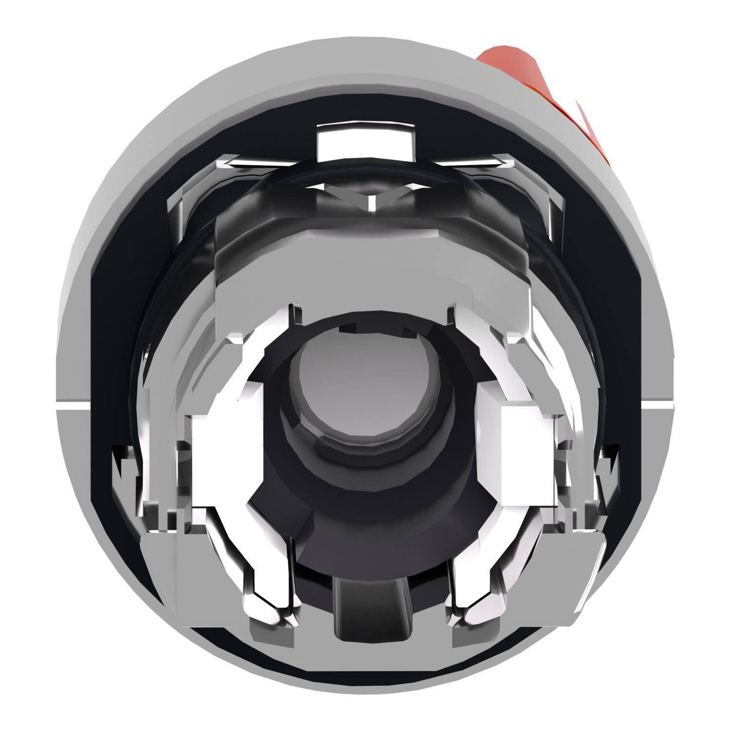 Picture of Head for illuminated selector switch, Harmony XB4, metal, orange handle, 22mm, universal LED, 2 positions, stay put