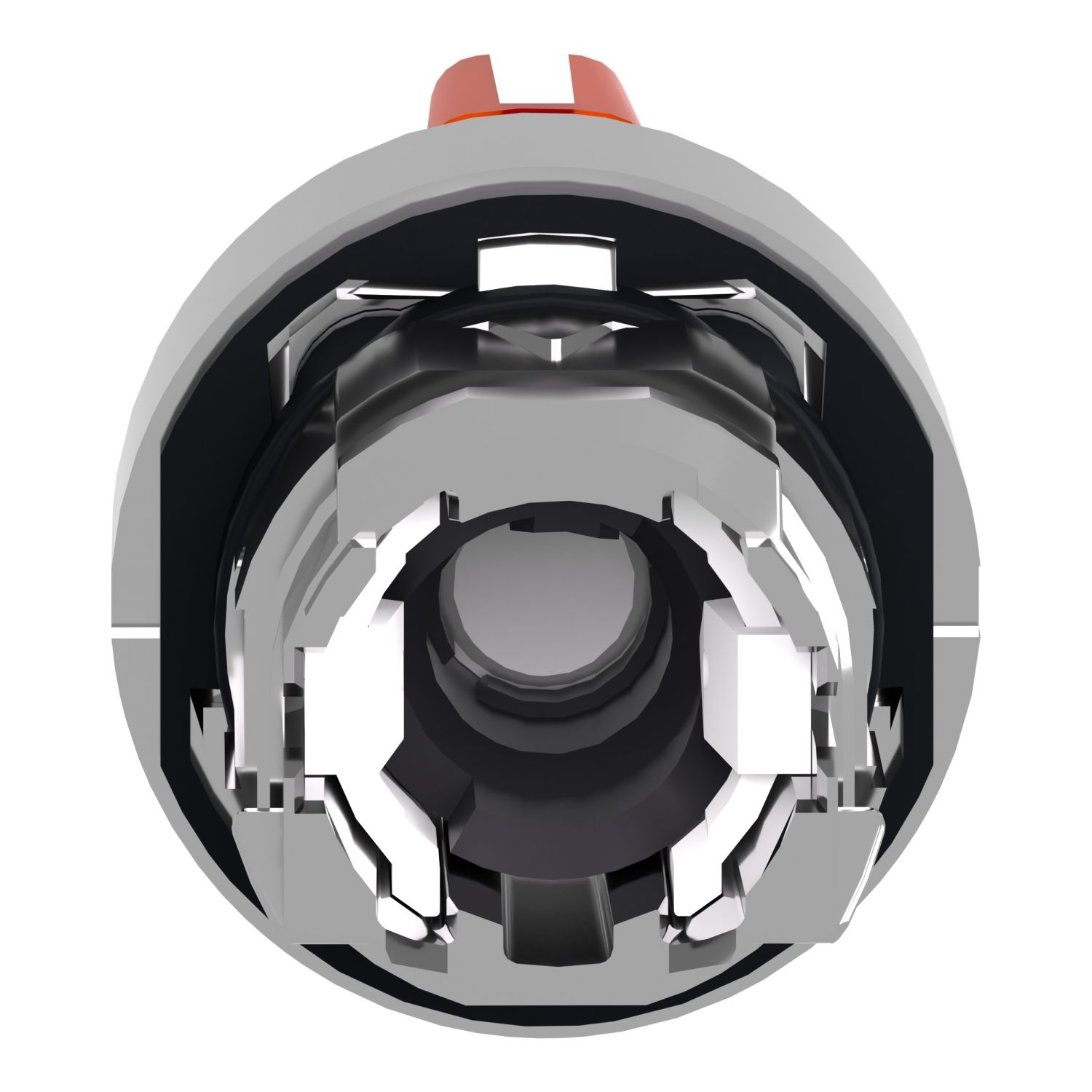 Picture of Head for illuminated selector switch, Harmony XB4, metal, orange handle, 22mm, universal LED, 3 positions, stay put