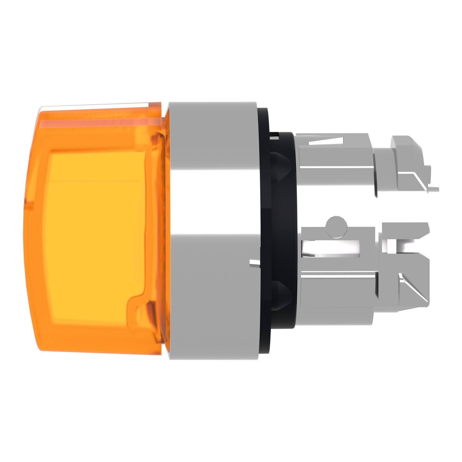 Picture of Head for illuminated selector switch, Harmony XB4, metal, orange handle, 22mm, universal LED, 3 positions, stay put