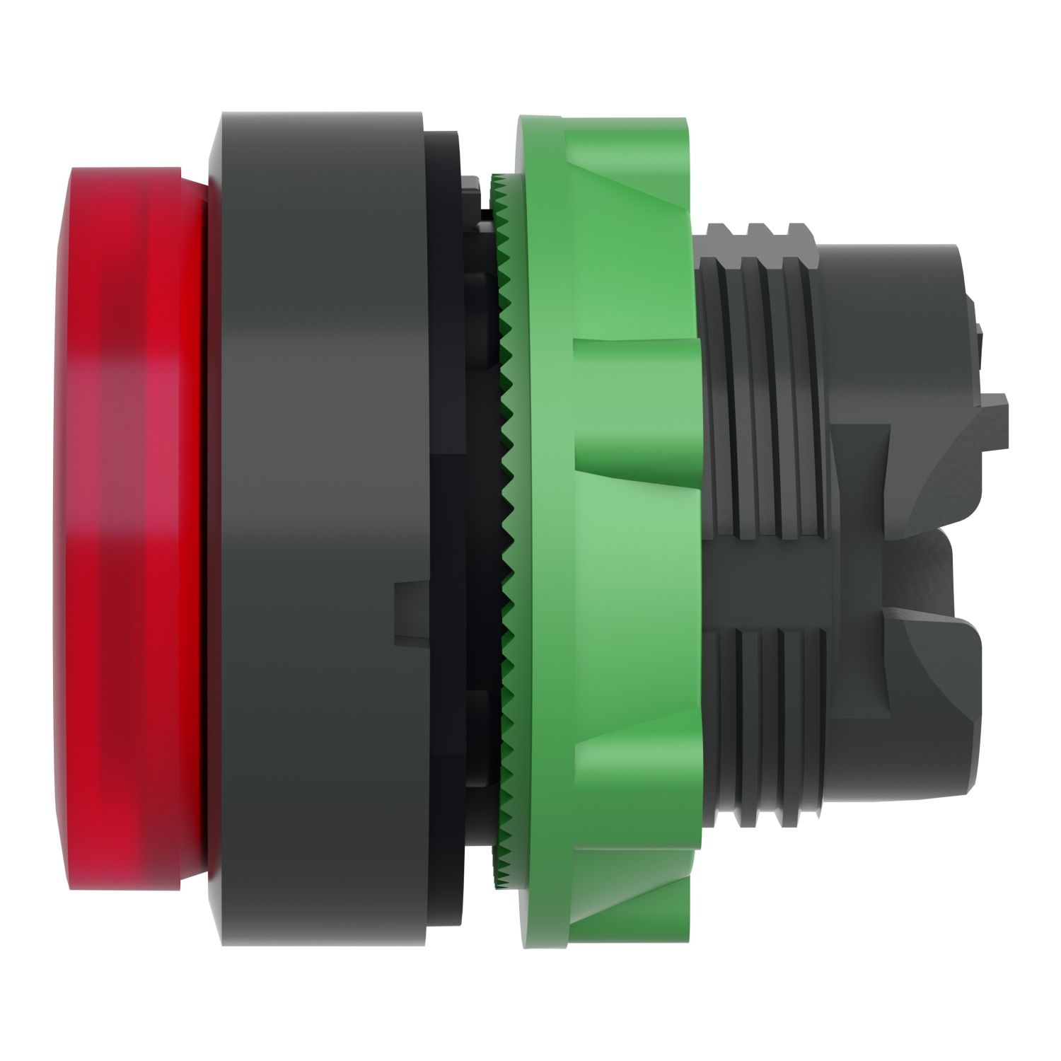 Picture of Head for illuminated push button, Harmony XB5, red projecting, 22mm, universal LED, push to release, unmarked