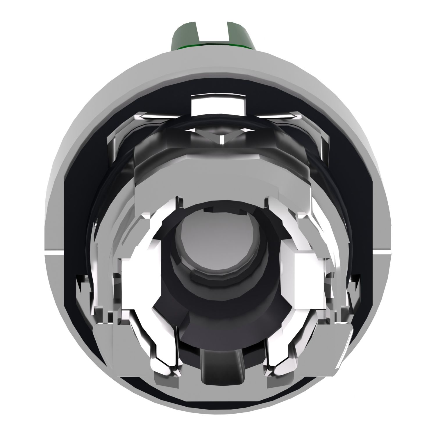 Picture of Head for illuminated selector switch, Harmony XB4, metal, green handle, 22mm, universal LED, 3 positions, stay put