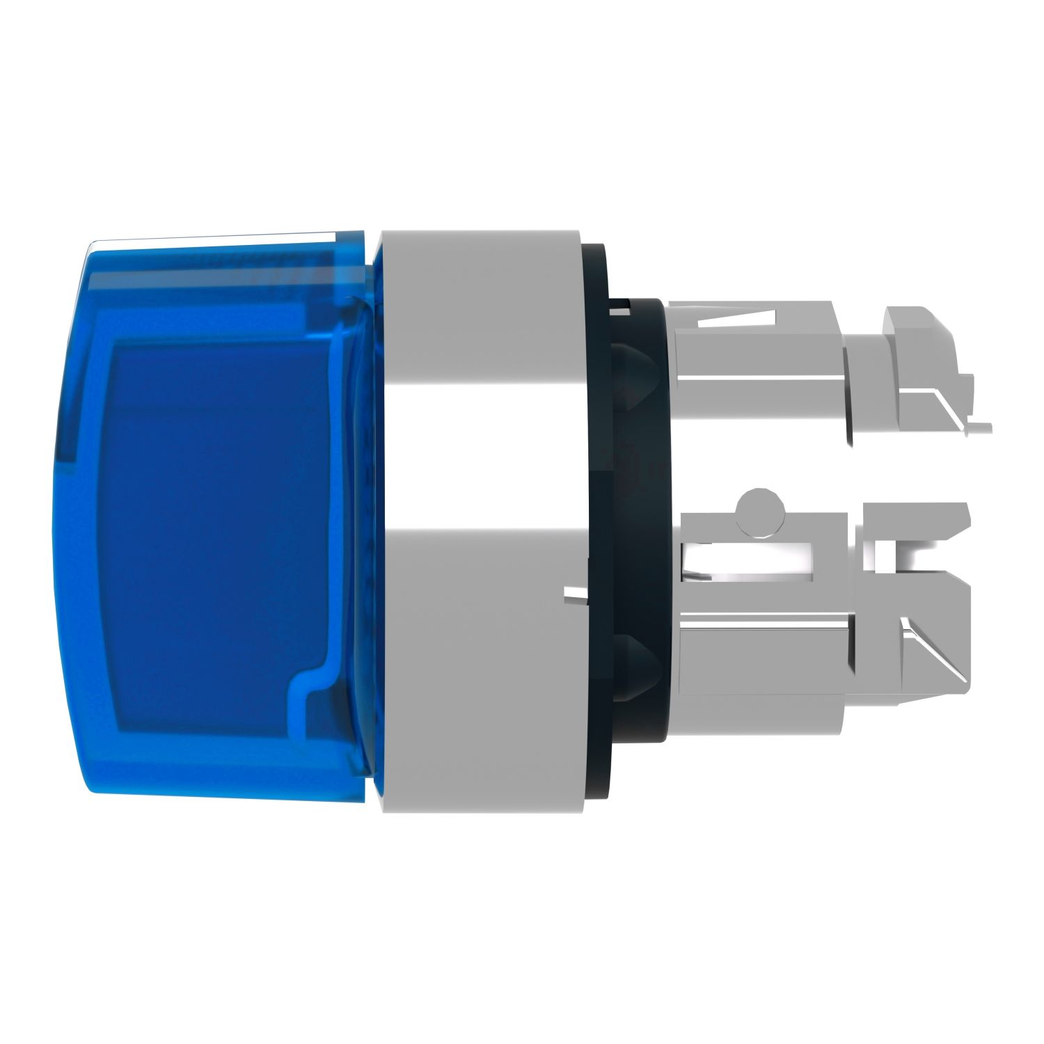 Picture of Head for illuminated selector switch, Harmony XB4, metal, blue handle, 22mm, universal LED, 3 positions, left to center