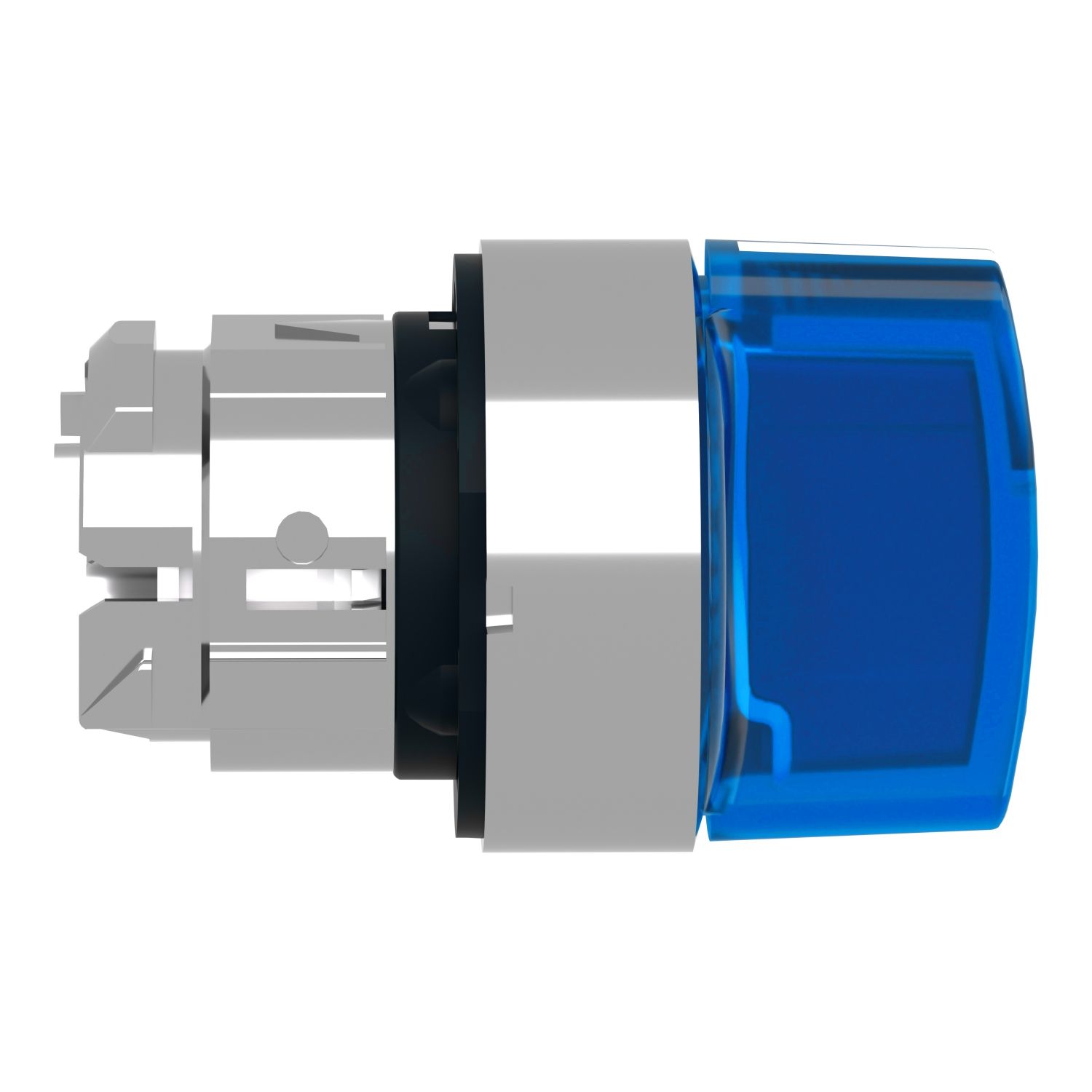 Picture of Head for illuminated selector switch, Harmony XB4, metal, blue handle, 22mm, universal LED, 3 positions, right to center