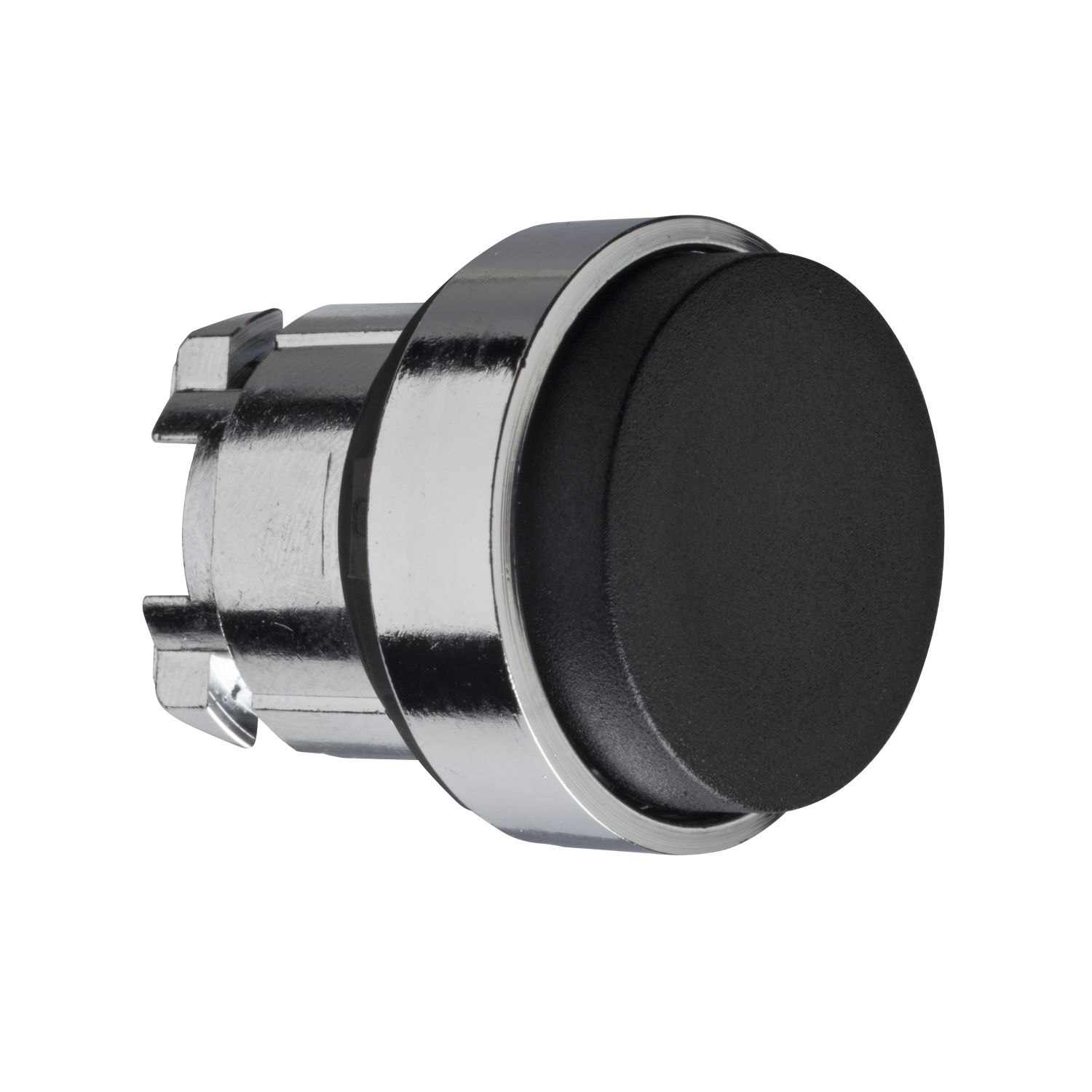 Picture of Push button head, Harmony XB4, metal, projecting, black, 22mm, spring return, unmarked