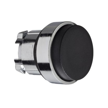 Picture of Push button head, Harmony XB4, metal, projecting, black, 22mm, spring return, unmarked