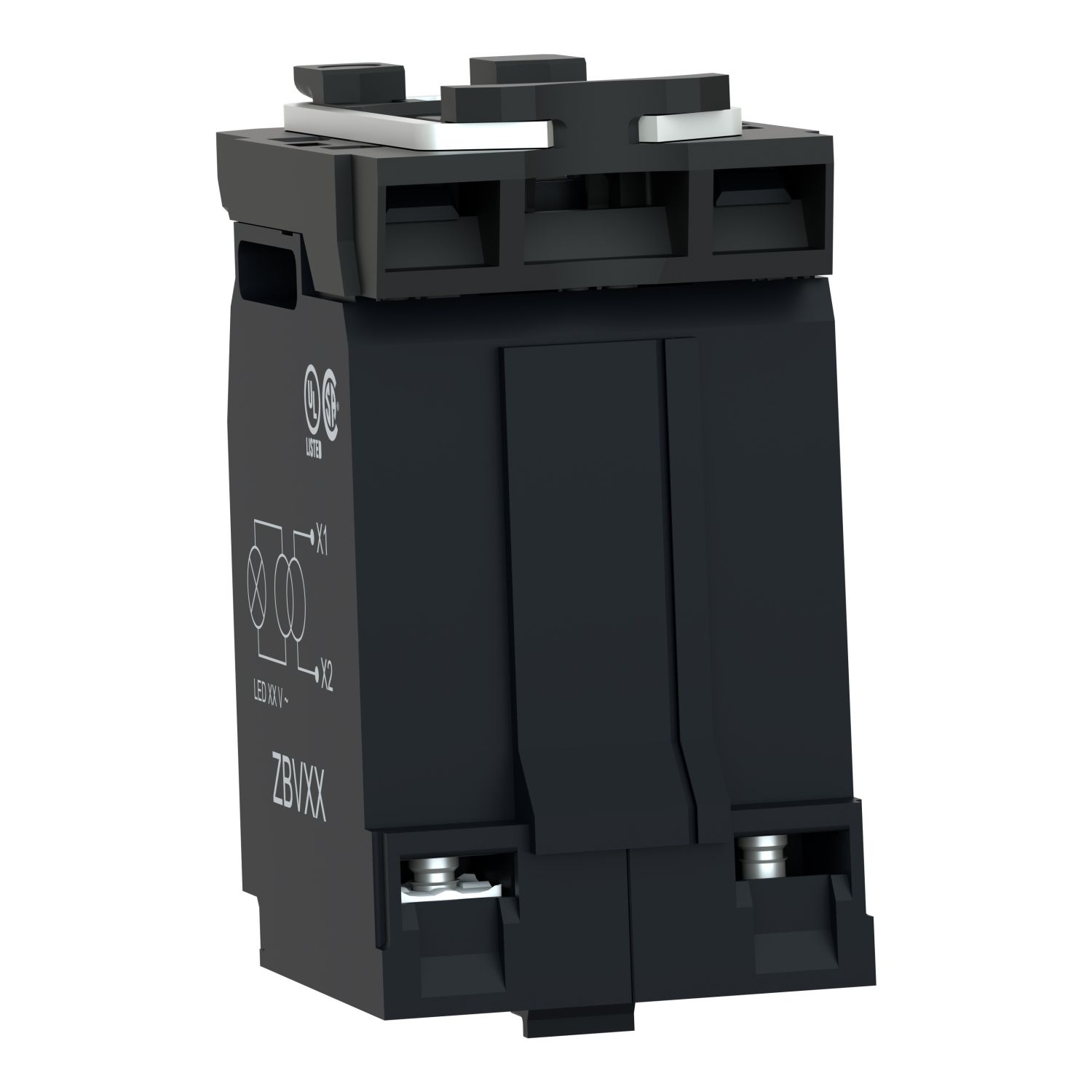 Picture of Light block with body fixing collar, Harmony XB5, plastic, with BA9s bulb, 230...240V AC
