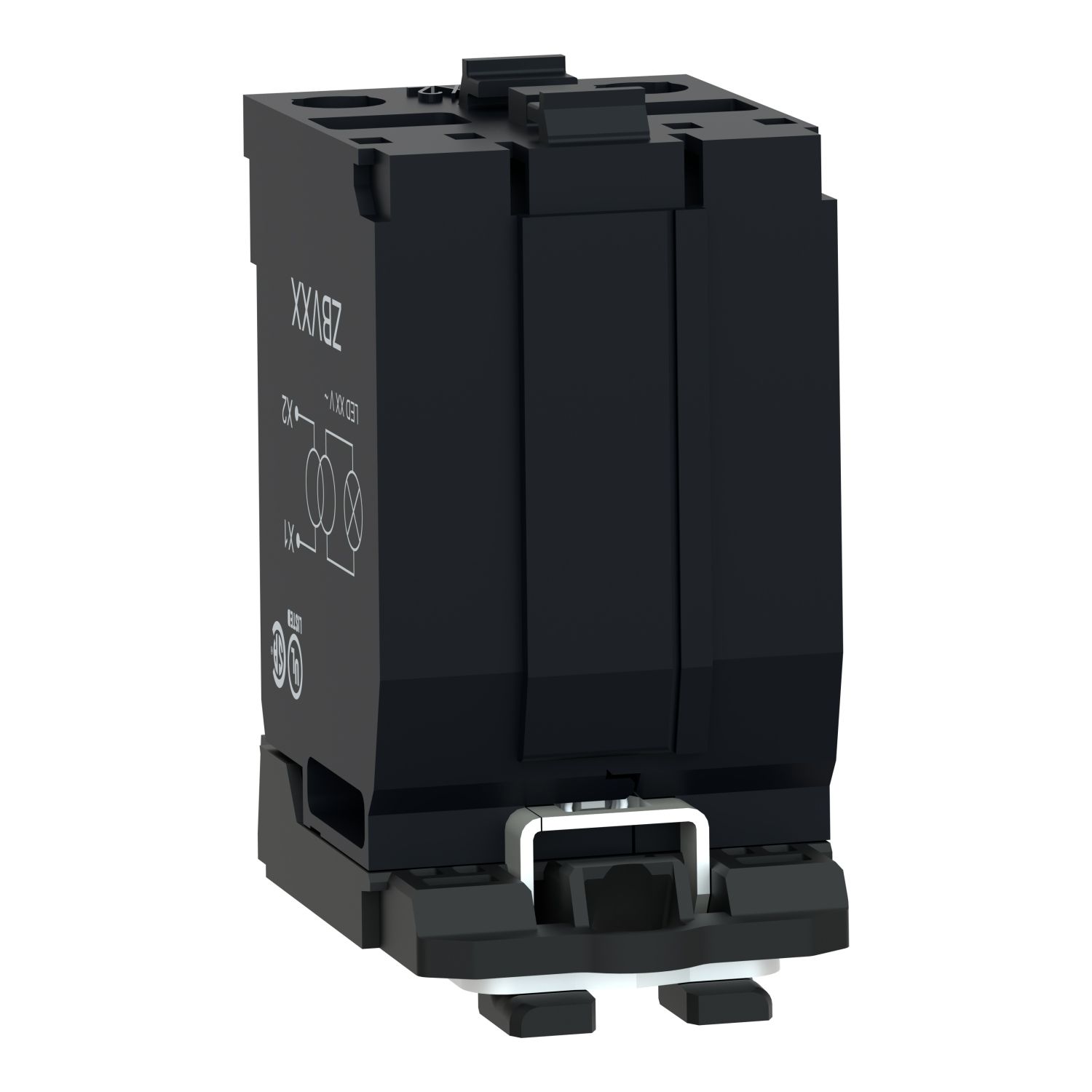 Picture of Light block with body fixing collar, Harmony XB5, plastic, with BA9s bulb, 440...480V AC