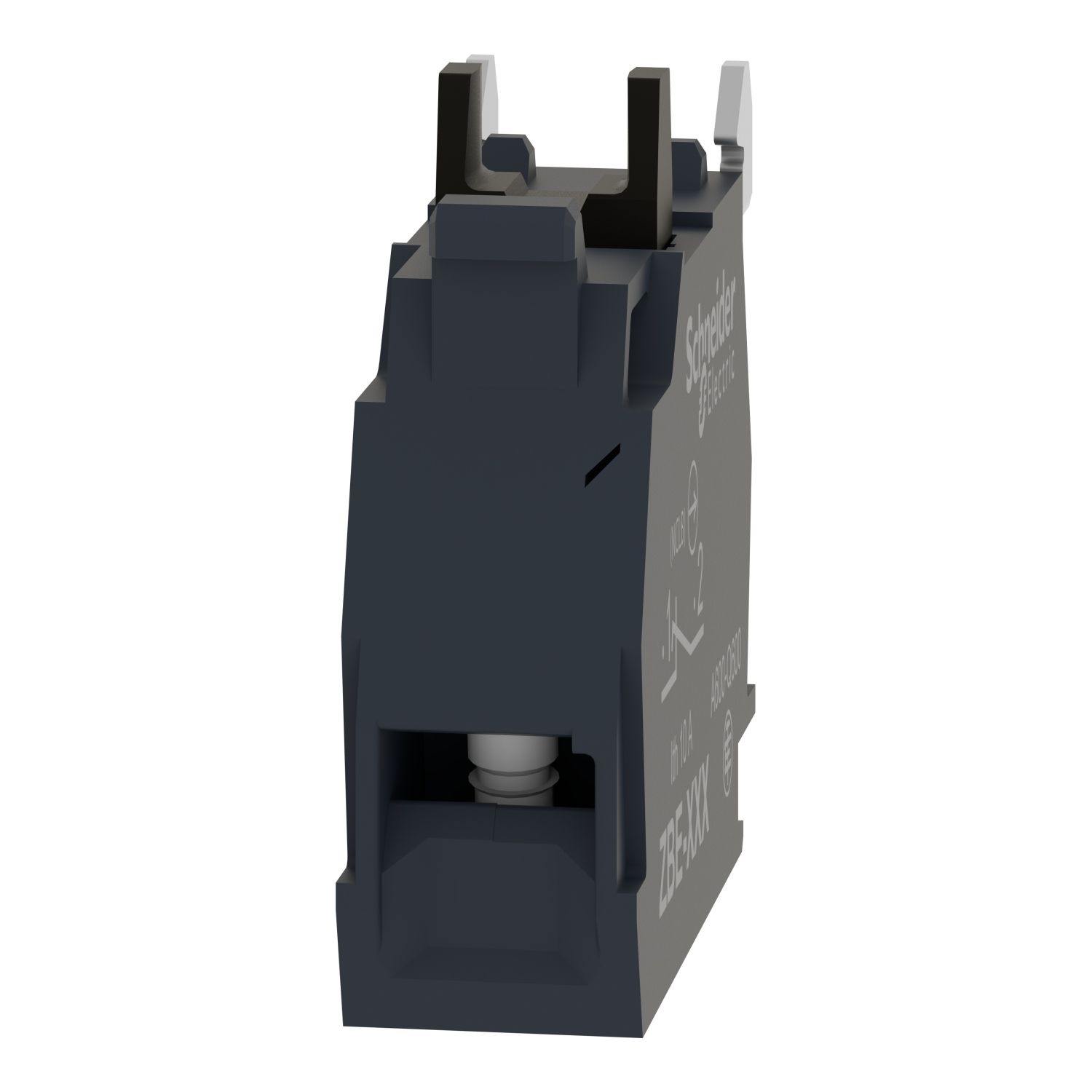 Picture of Single contact block, Harmony XB4, silver alloy, gold flashed, screw clamp terminal, dusty environment, 1NC