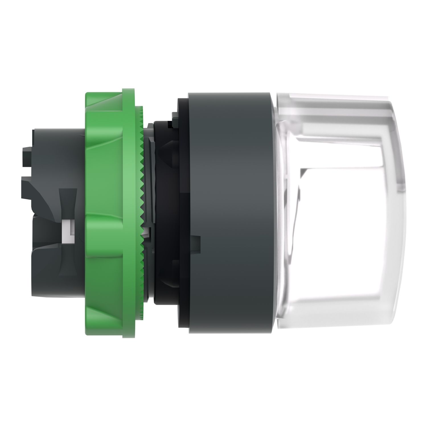 Picture of Head for illuminated selector switch, Harmony XB5, dark grey plastic, white handle, 22mm, universal LED, 3 positions,