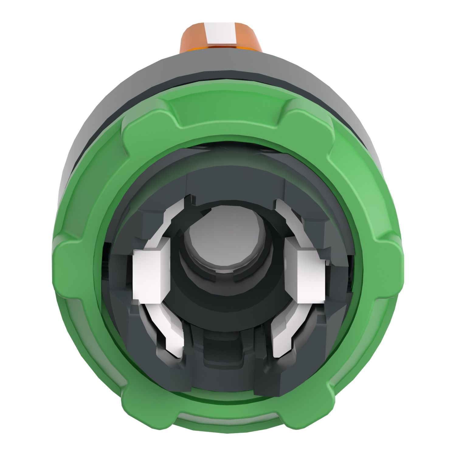 Picture of Head for illuminated selector switch, Harmony XB5, dark grey plastic, orange handle, 22mm, universal LED, 3 positions,