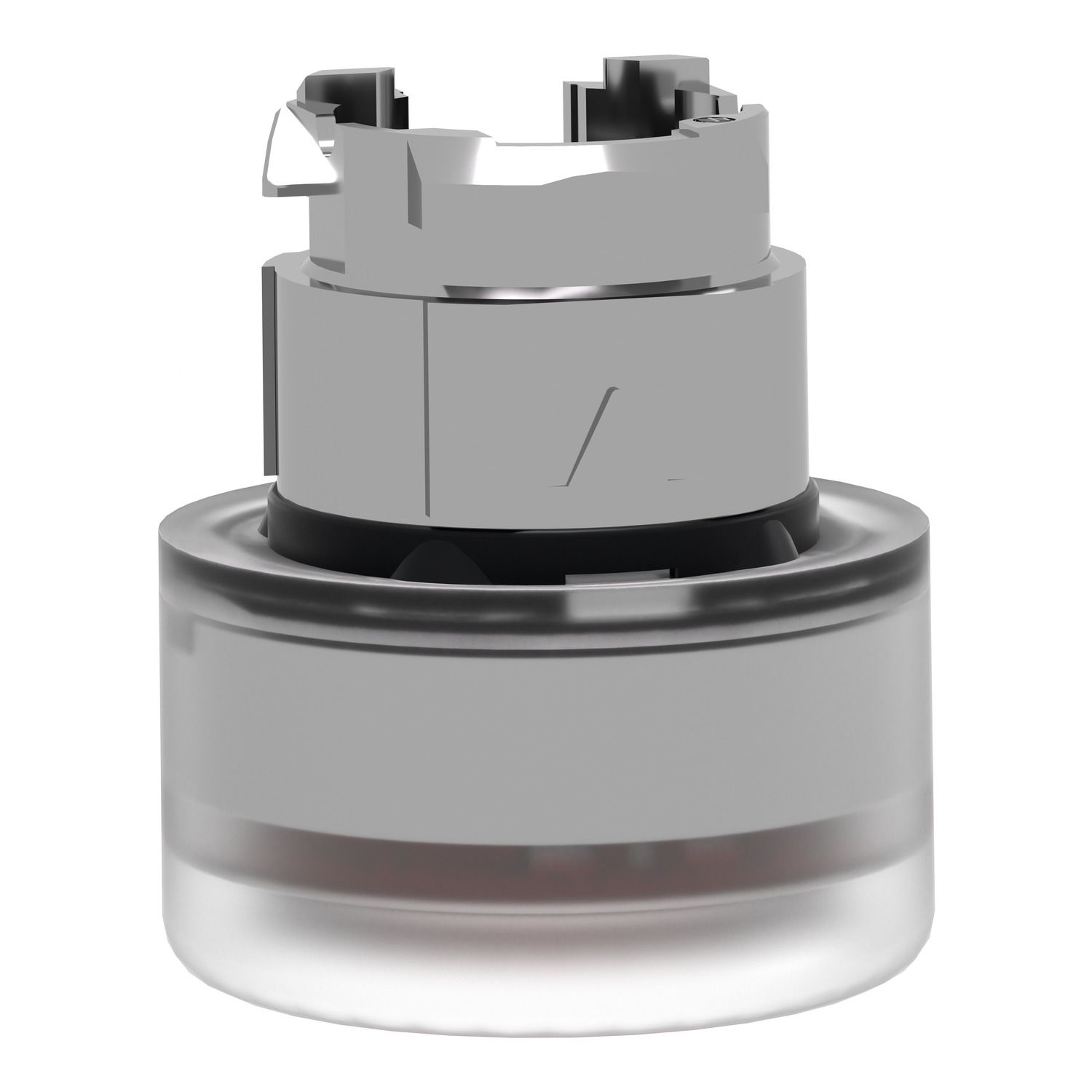 Picture of Head for non illuminated push button, Harmony XB4, red flush, 22mm, spring return, clear boot, unmarked