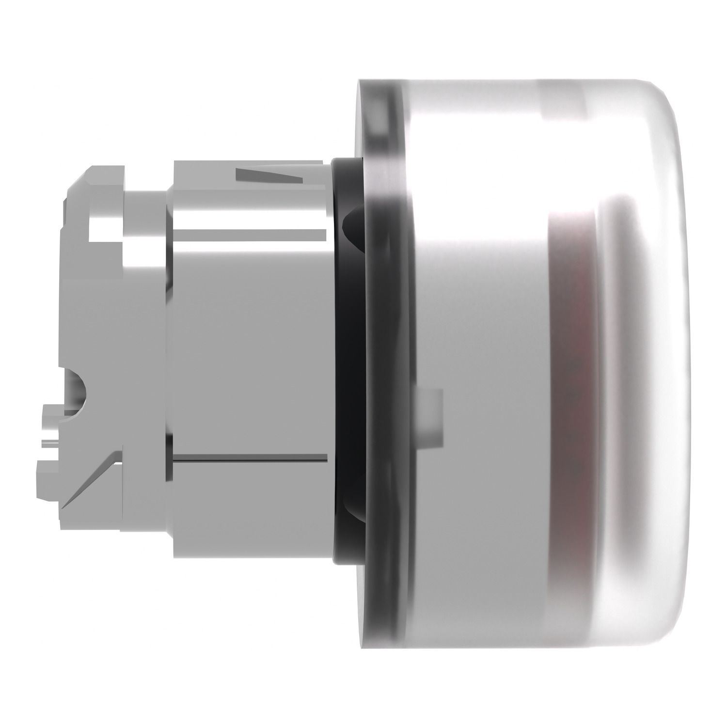 Picture of Head for non illuminated push button, Harmony XB4, red flush, 22mm, spring return, clear boot, unmarked