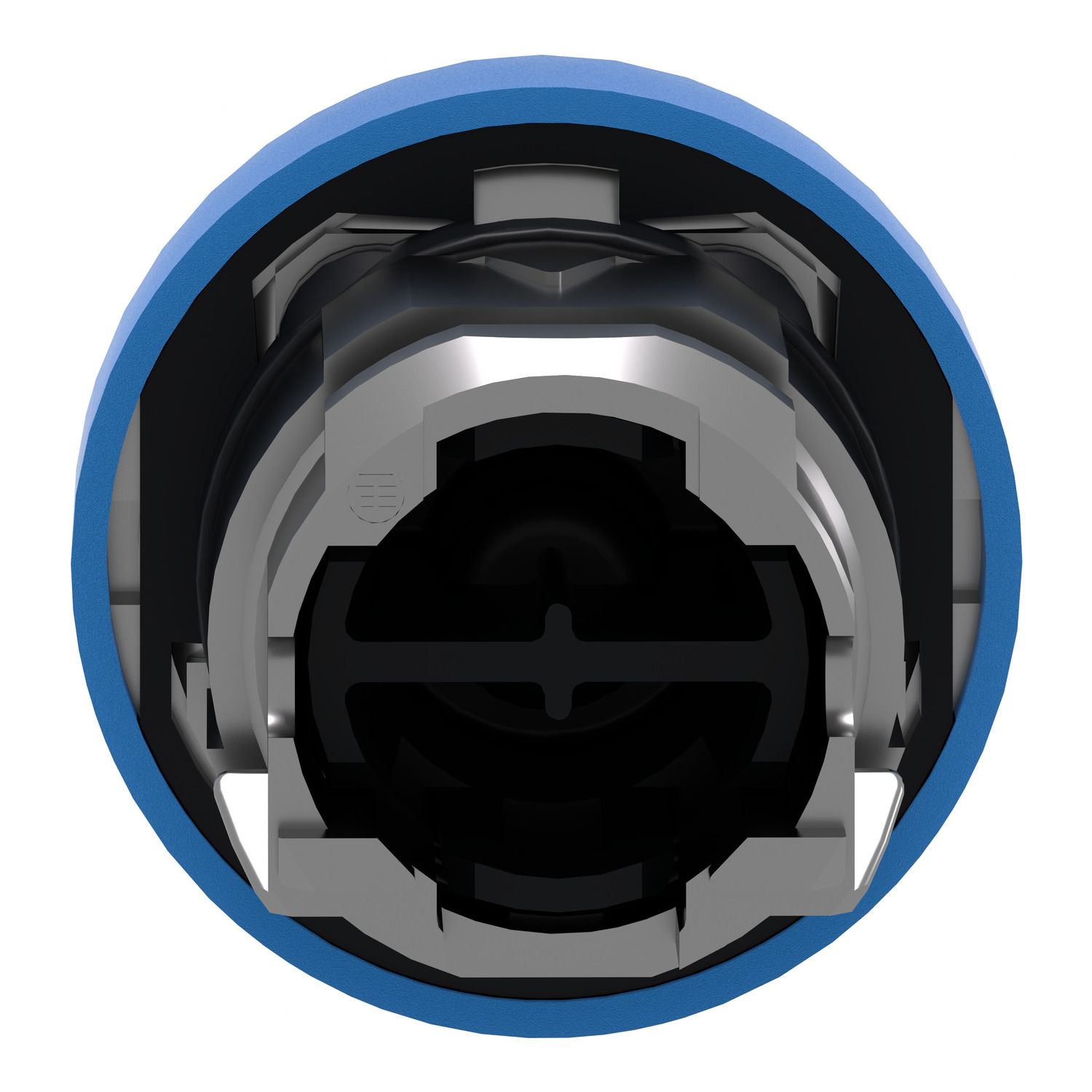 Picture of Head for non illuminated push button, Harmony XB4, blue flush pushbutton Ø22 mm spring return unmarked