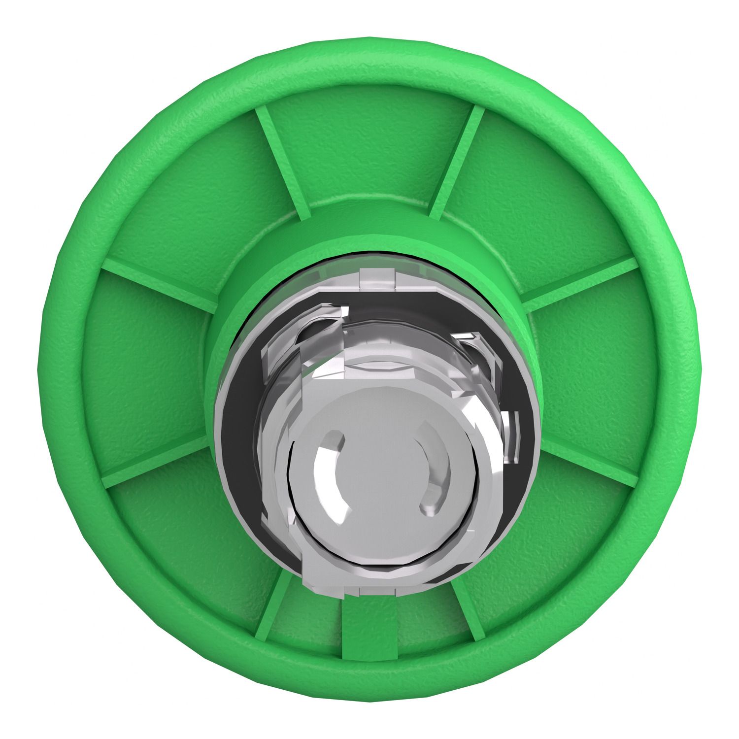 Picture of Head for non illuminated pushbutton, Harmony XB4, mushroom 60mm, metal, green, 22mm, spring return