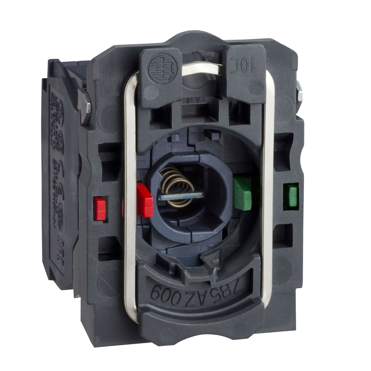 Picture of Light block with body fixing collar, Harmony XB5, plastic, blue, for BA9s bulb, lt 250V, 1NO+1NC