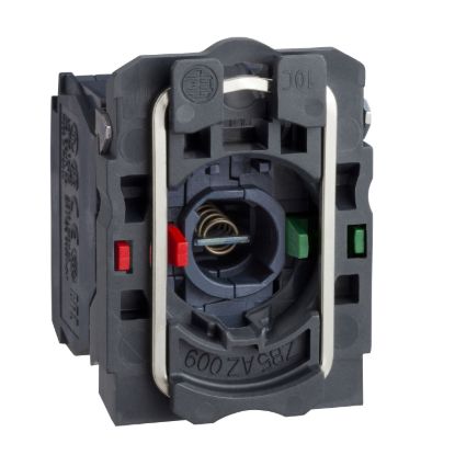 Picture of Light block with body fixing collar, Harmony XB5, plastic, blue, for BA9s bulb, lt 250V, 1NO+1NC