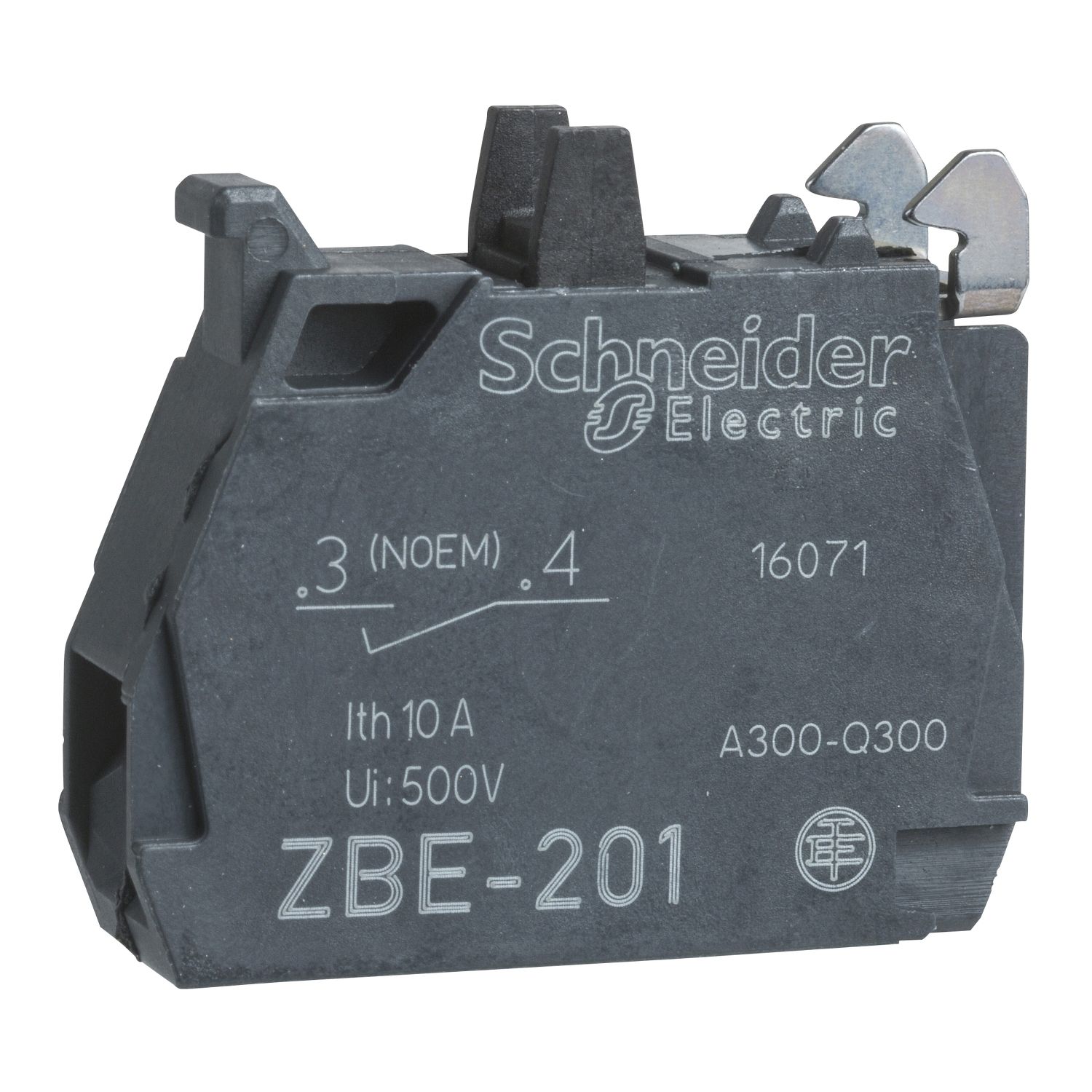 Picture of Single contact block, Harmony XB4, silver alloy, screw clamp terminal, early make 1NO