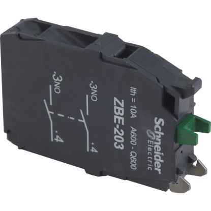 Picture of Double contact block, Harmony XB4, silver alloy, screw clamp terminal, 2NO