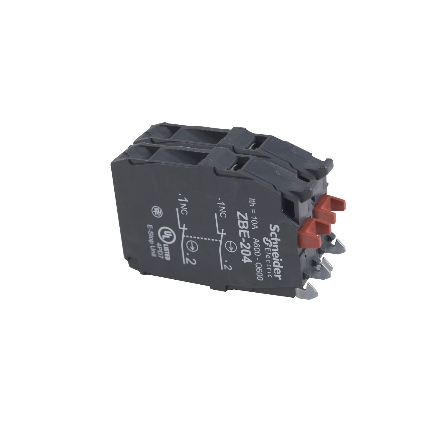 Picture of Double contact block, Harmony XB4, silver alloy, screw clamp terminal, 2NC