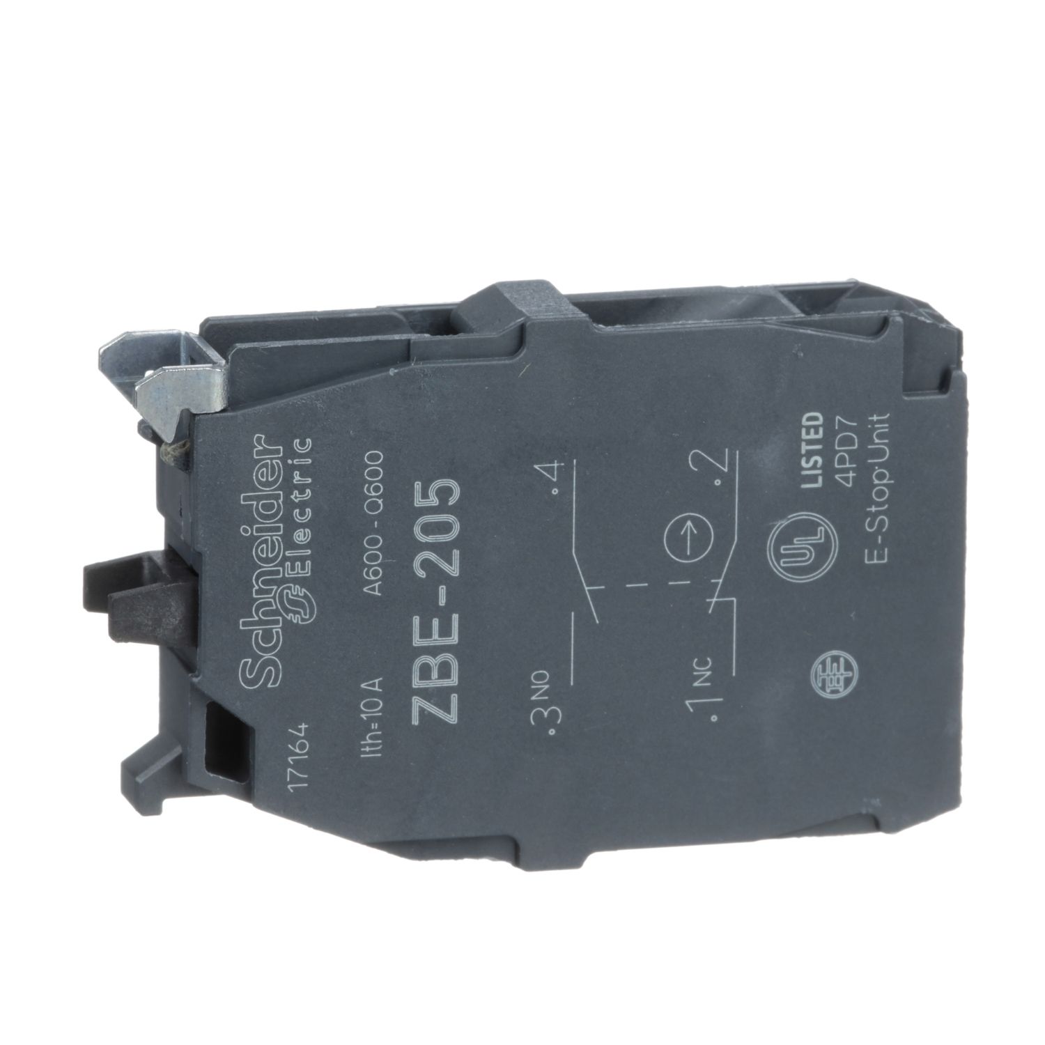 Picture of Double contact block, Harmony XB4, silver alloy, screw clamp terminal, 1NO+1NC