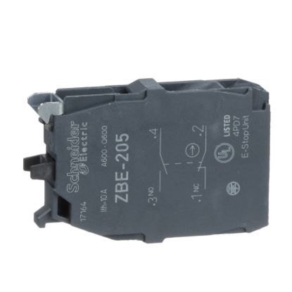 Picture of Double contact block, Harmony XB4, silver alloy, screw clamp terminal, 1NO+1NC