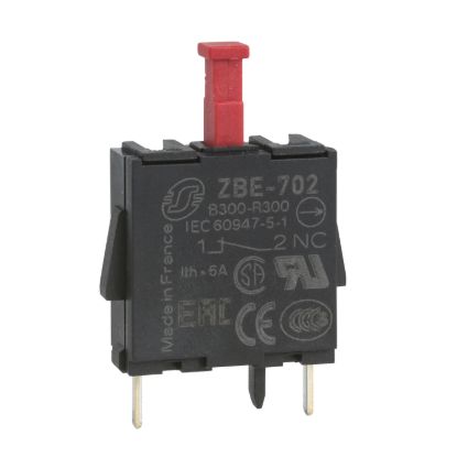 Picture of Single contact block, Harmony XB4, silver alloy, pins for printed circuit board, 1NC
