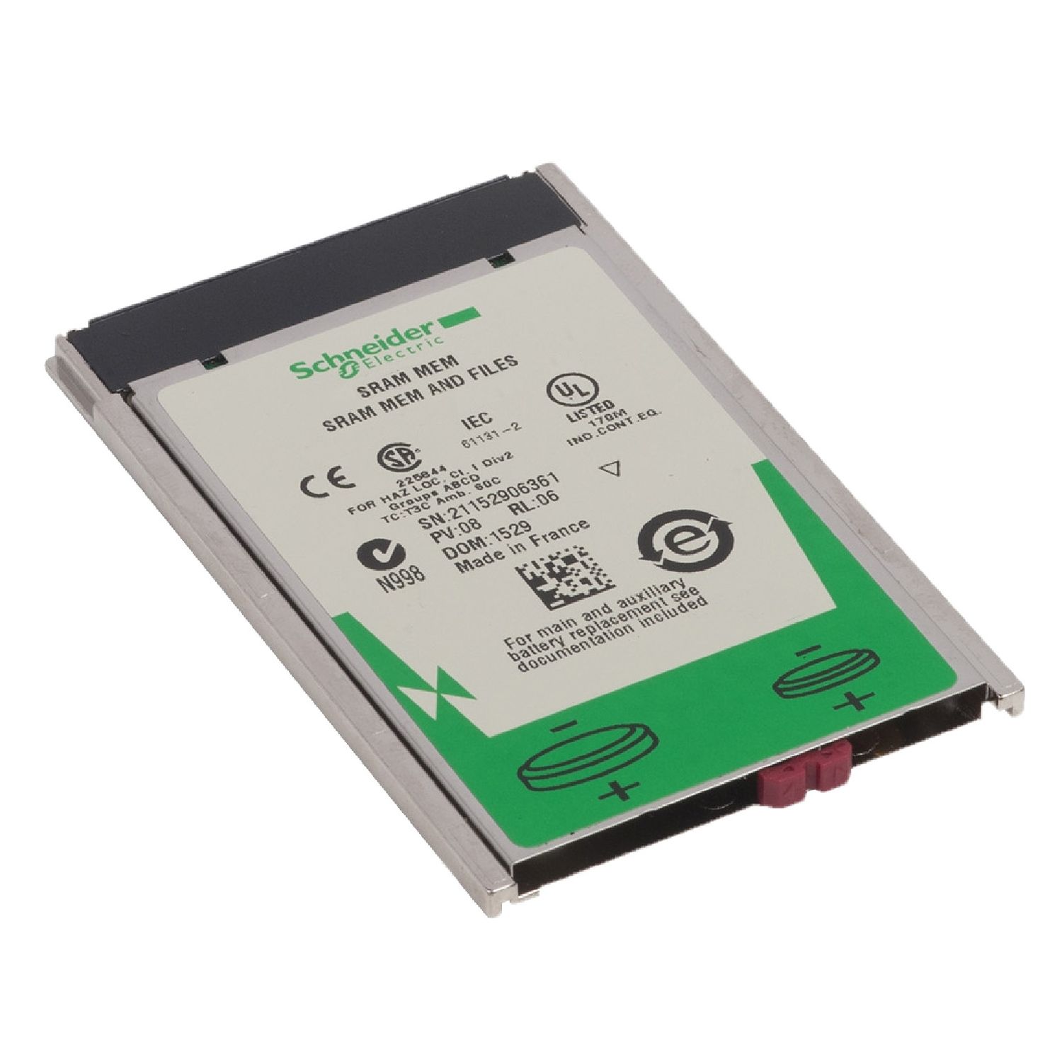 Picture of Configurable SRAM application memory extension, Modicon Premium, for processor, 192 to 1792kB application