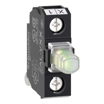 Picture of Light block for head 22mm, Harmony XAL, universal LED, mounting in back of enclosure, screw clamp terminal, 48…120V AC DC