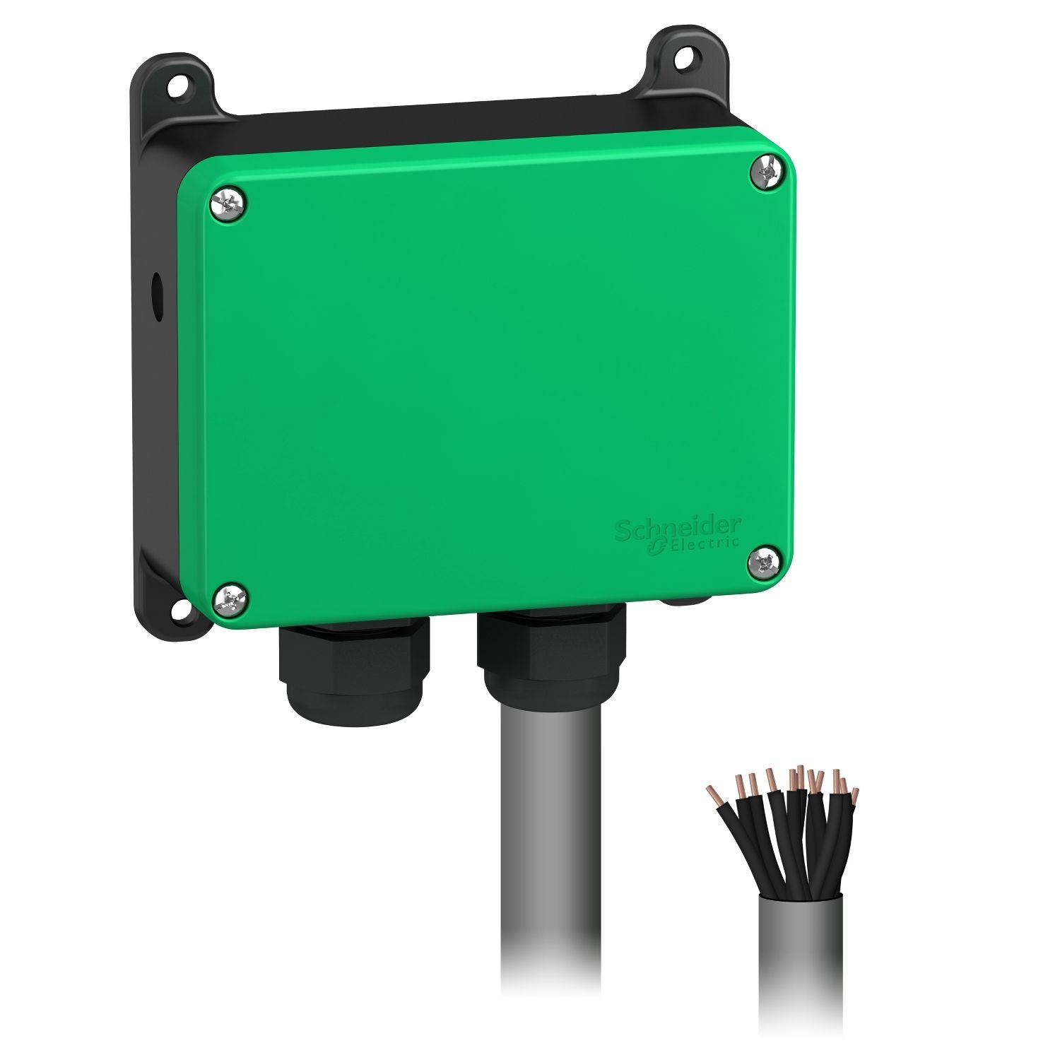 Picture of Base station, Harmony eXLhoist, compact, Receiver, 10 relays outputs, pre wired 1.5 m cable, 48...240V AC