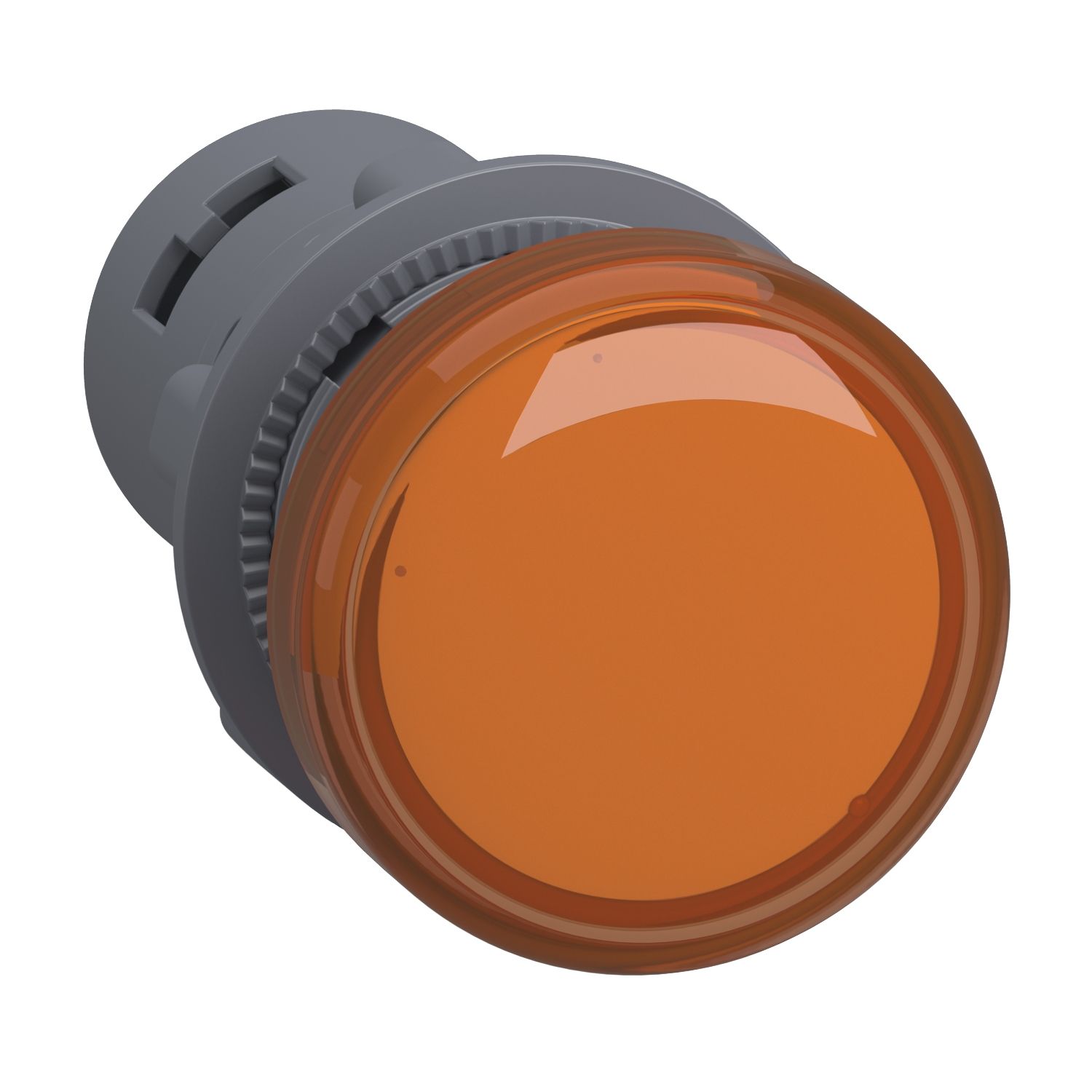 Picture of Monolithic pilot light, Easy Harmony XA2, plastic, amber, 22mm, integral LED, screw clamp terminals, 220V DC