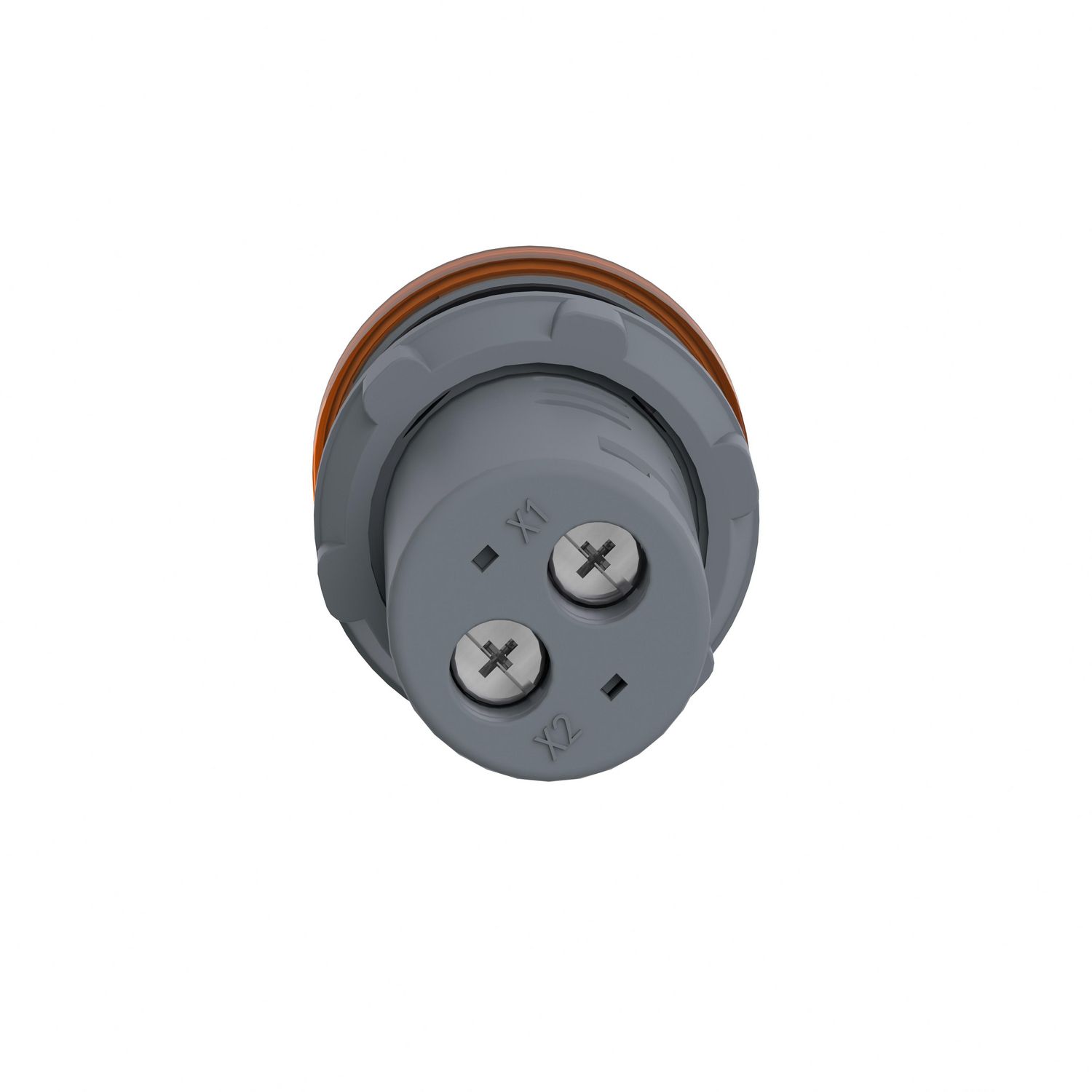 Picture of Monolithic pilot light, Easy Harmony XA2, plastic, amber, 22mm, integral LED, screw clamp terminals, 220V DC