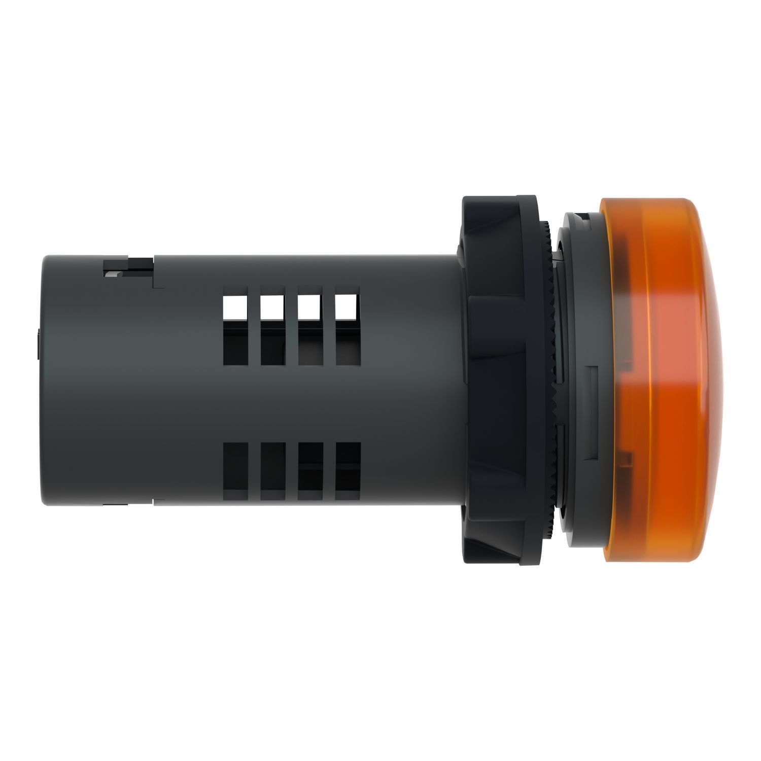 Picture of Monolithic pilot light, Easy Harmony XA2, plastic, amber, 22mm, integral LED, screw clamp terminals, 220V DC