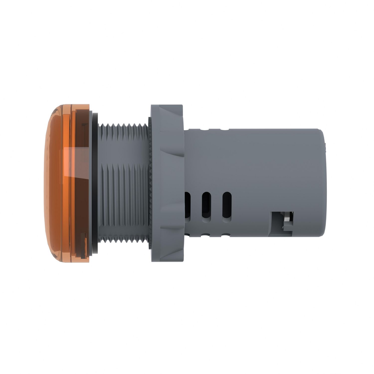 Picture of Monolithic pilot light, Easy Harmony XA2, plastic, amber, 22mm, integral LED, screw clamp terminals, 220V DC
