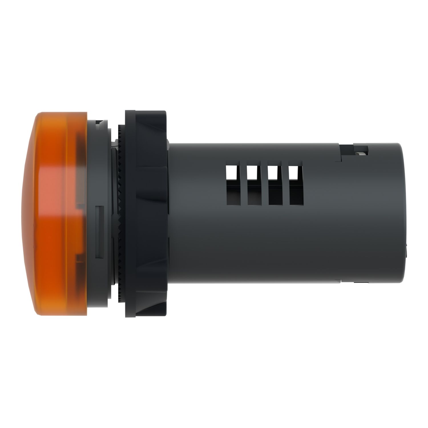Picture of Monolithic pilot light, Easy Harmony XA2, plastic, amber, 22mm, integral LED, screw clamp terminals, 220V DC