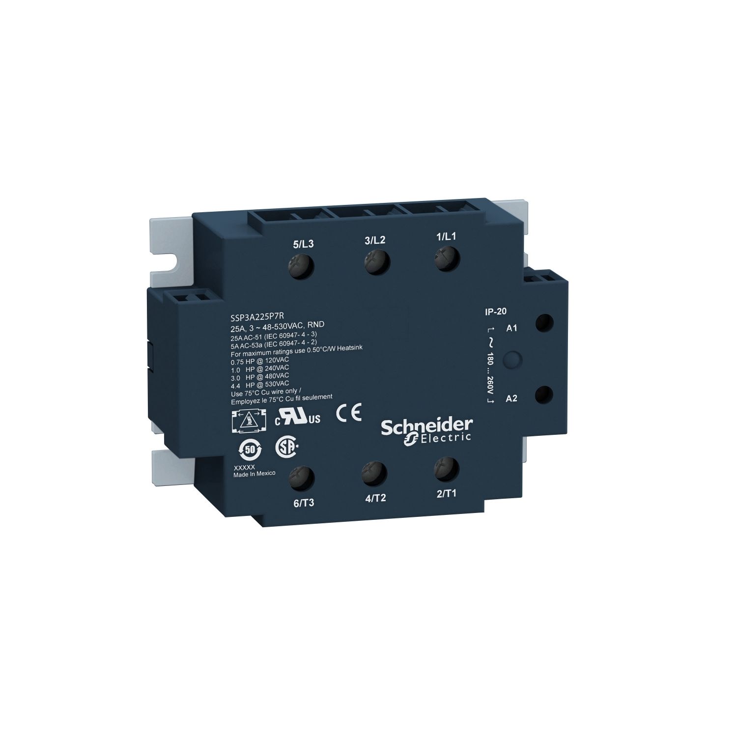 Picture of Solid state relay, Harmony Solid State Relays, 25A, panel mount, zero voltage switching, input 4…32V DC, output 48…530V AC