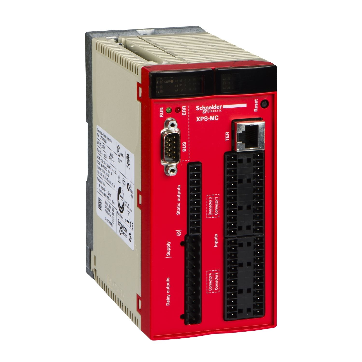 Picture of safety controller, Harmony XPS MC, 24V DC, 32 inputs, 48 LEDs signalling, CANopen