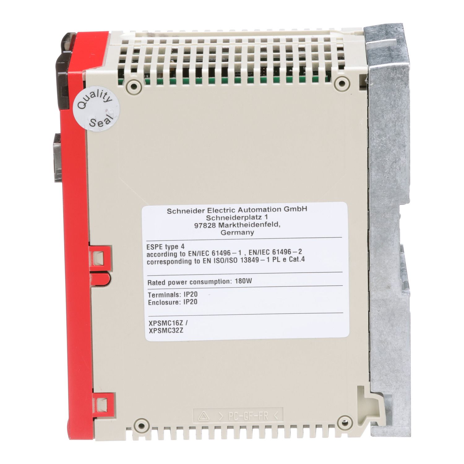 Picture of safety controller, Harmony XPS MC, 24V DC, 16 inputs, 30 LEDs signalling