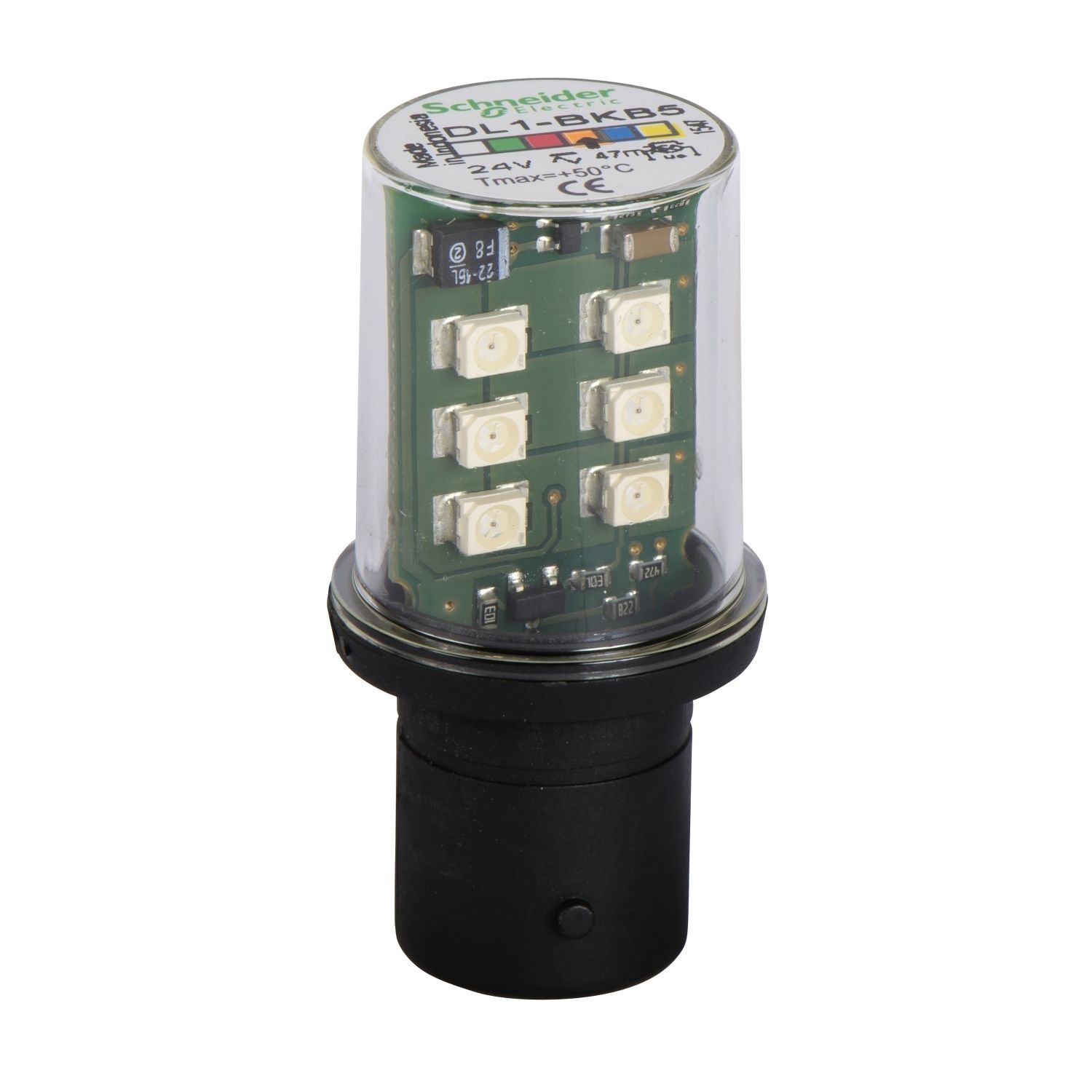Picture of LED bulb, Harmony XVB, BA15d, orange, flashing signaling type, 24V AC