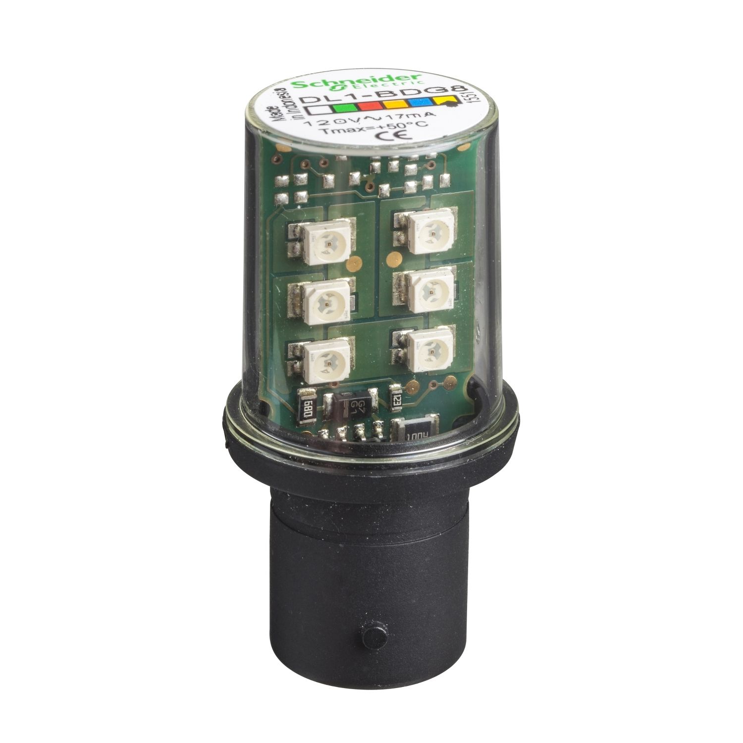 Picture of LED bulb, Harmony XVB, BA 15d, yellow, steady light, 120V AC