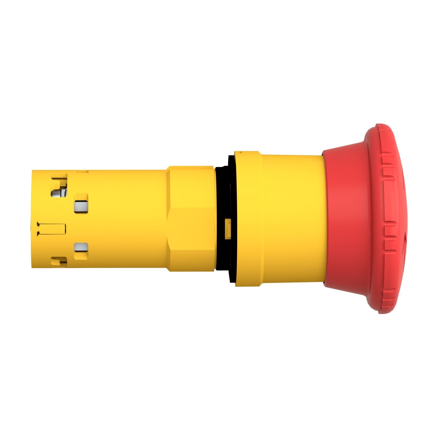 Picture of Monolithic emergency stop, Harmony XB7, plastic, red mushroom 40mm, 22mm, latching turn to release, 1NC
