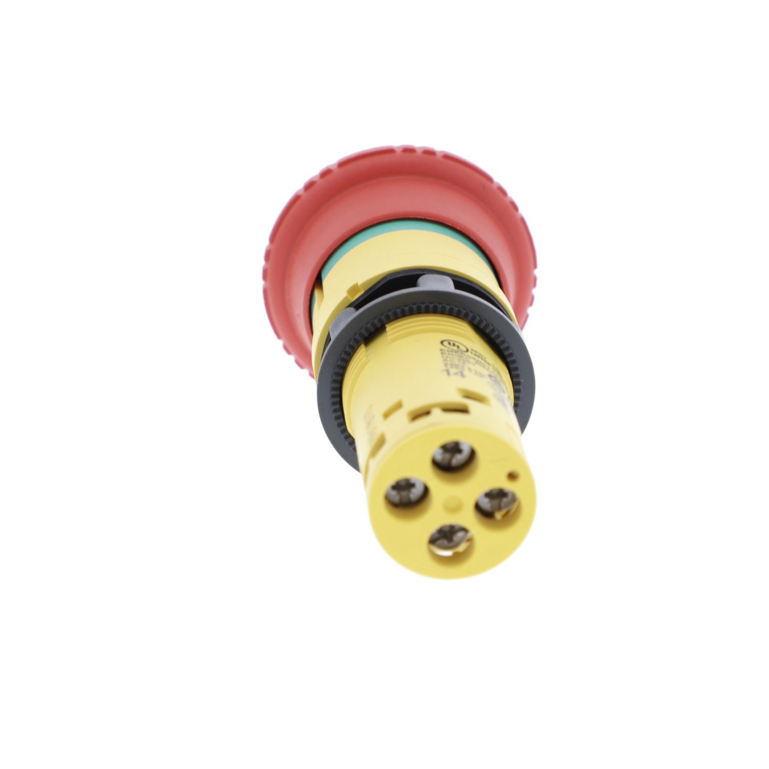 Picture of Monolithic emergency stop, Harmony XB7, plastic, red mushroom 40mm, 22mm, latching turn to release, 1NO+1NC