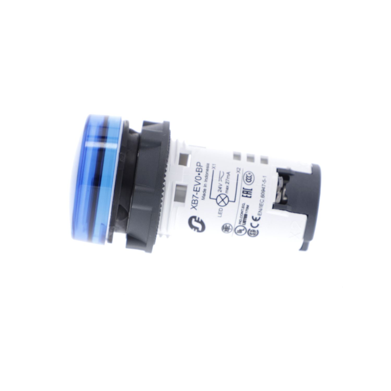 Picture of Monolithic pilot light, Harmony XB7, plastic, blue, 22mm, integral LED, 230...240V AC