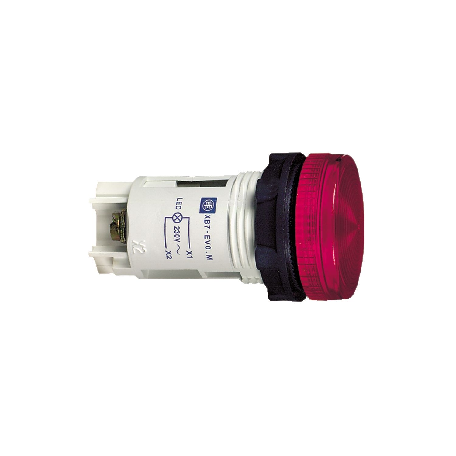 Picture of round pilot light Ø 22 - IP 40 - red - BA 9s neon - 230 V - screw clamp